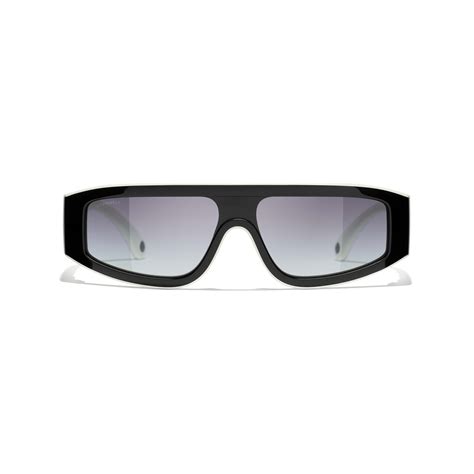 Sunglasses: Shield Sunglasses, nylon fibre Black & White.